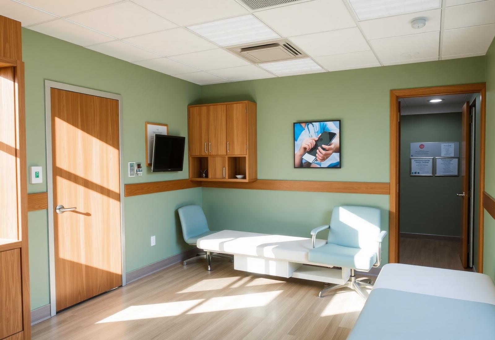 Bright, welcoming Victory Primary Care exam room